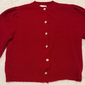 Lost + Wander Red Button-Up Cardigan